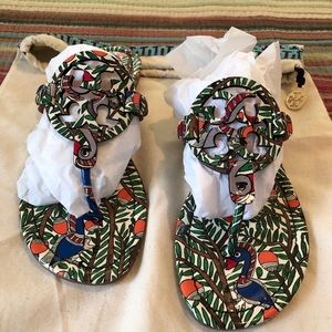 Tory Burch Miller printed patent leather sandals